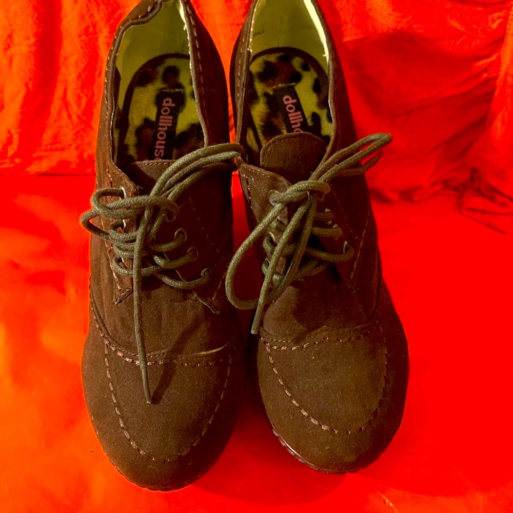 Brown wedge booties size 7.5
